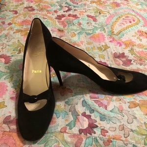 Christian louboutin Black suede heels